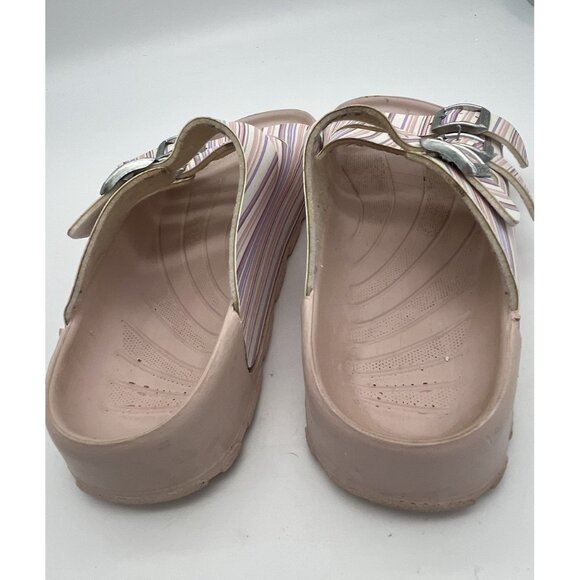 Birki's Birkenstock Sansibar 3 Strap Sandal Pastel Pink Stripe Women's 39 / 8 - Picture 6 of 7
